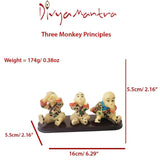 Divya Mantra Three Monkey Principles Baby Lama Showpiece Set Home Decor Gift - Divya Mantra