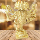 Divya Mantra Sri Hindu God Panchmukhi (Five Faced) Hanuman Idol Sculpture Statue Murti Puja/Pooja Room, Meditation, Prayer, Office, Temple, Home Decor & 2 Gada Mace Keychains -Bike/Car/ Home; Gift Set - Divya Mantra