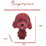 Divya Mantra Smiling Cute Red Toy Poodle Dog Dashboard Bobble Head Doll Showpiece, Collection Figurines, Gifts for Kids, Car Decoration - Divya Mantra