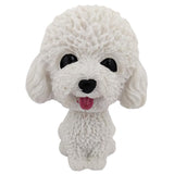 Divya Mantra Smiling Cute White Toy Poodle Dog Dashboard Bobble Head Doll Showpiece, Collection Figurines, Gifts for Kids, Car Decoration - Divya Mantra