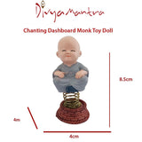 Divya Mantra Peaceful Dashboard Monk Toy Doll Showpiece, Collection Figurines, Gifts for Kids, Car Decoration - Divya Mantra