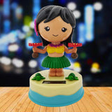 Divya Mantra Solar Power Dashboard Bobble Head Dancing Shaking Hulla Girl Toy Doll Showpiece, Collection Figurines, Gifts for Kids, Car Decoration - Divya Mantra