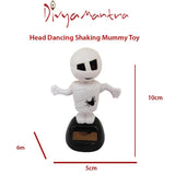 Divya Mantra Solar Power Dashboard Bobble Head Dancing Shaking Mummy Toy Doll Showpiece, Collection Figurines, Gifts for Kids, Car Decoration - Divya Mantra