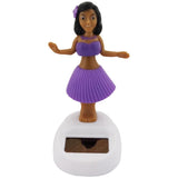Divya Mantra Solar Power Dashboard Bobble Head Dancing Shaking Hulla Girl Toy Doll Showpiece, Collection Figurines, Gifts for Kids, Car Decoration - Purple - Divya Mantra