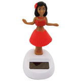 Divya Mantra Solar Power Dashboard Bobble Head Dancing Shaking Hulla Girl Toy Doll Showpiece, Collection Figurines, Gifts for Kids, Car Decoration - Red - Divya Mantra