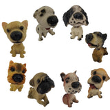 Divya Mantra Smiling Cute Dog Set of 8 Dashboard Bobble Head Toys Doll Showpiece, Collection Figurines, Gifts for Kids, Car Decoration - Divya Mantra