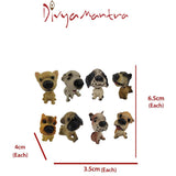 Divya Mantra Smiling Cute Dog Set of 8 Dashboard Bobble Head Toys Doll Showpiece, Collection Figurines, Gifts for Kids, Car Decoration - Divya Mantra