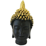Divya Mantra Meditating Gautam Buddha Head Murti Sculpture Statue Puja/Car Dashboard Idol for Peace and Serenity, Black Golden - Divya Mantra