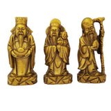 Divya Mantra Feng Shui Chinese Three Wise Men / 3 Lucky Immortals/Star Gods/Fu Lu Shou/Fuk Luk Sau Wealth Gods for Long Life, Fame and Fortune - Divya Mantra