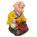 Divya Mantra Happy Tibetan Monk Baby Lama Dashboard Toy Playing Drums Doll Showpiece, Collection Figurines, Gifts for Kids, Car Decoration - Divya Mantra