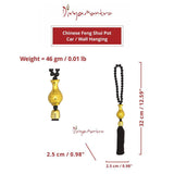 Divya Mantra Decorative Chinese Feng Shui Talisman Black Beads Pot Gift Pendant Amulet Car Rear View Mirror Decor Ornament Accessories/Good Luck, Money, Protection Interior Home Wall Hanging Showpiece - Divya Mantra