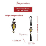 Divya Mantra Decorative Chinese Feng Shui Talisman Black Beads Gift Pendant Amulet Car Rear View Mirror Decor Ornament Accessories/Good Luck, Money, Protection Interior Home Wall Hanging Showpiece - Divya Mantra