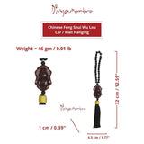 Divya Mantra Decorative Chinese Feng Shui Wu Lou Talisman Black Beads Gift Amulet Car Rear View Mirror Decor Ornament Accessories/Good Luck, Money, Protection Interior Home Wall Hanging Showpiece - Divya Mantra