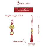 Divya Mantra Decorative Chinese Feng Shui Laughing Buddha Happy Man Talisman Gift Amulet Car Rear View Mirror Decor Ornament Accessories/Good Luck, Money, Wealth Interior Home Wall Hanging Showpiece - Divya Mantra