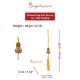 Divya Mantra Decorative Chinese Feng Shui Wu Lou Talisman With Golden Foil Gift Amulet Car Rear View Mirror Decor Ornament Accessories/Good Luck, Money, Protection Interior Home Wall Hanging Showpiece - Divya Mantra