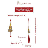 Divya Mantra Decorative Chinese Feng Shui Wu Lou Talisman With Golden Foil Gift Amulet Car Rear View Mirror Decor Ornament Accessories/Good Luck, Money, Protection Interior Home Wall Hanging Showpiece - Divya Mantra