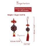 Divya Mantra Decorative Chinese Feng Shui Yin Yang Talisman Gift Pendant Amulet for Car Rear View Mirror Decor Ornament Accessories/Good Luck, Money, Protection Interior Home Wall Hanging Showpiece - Divya Mantra
