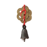 Divya Mantra Car Decoration Rear View Mirror Hanging Accessories Feng Shui Lucky Bell with Wealth Charm 7 Chinese Coins Wealth Ornament; Good Luck, Vastu, Money; Home, Office Decor Gift Items/Products - Divya Mantra