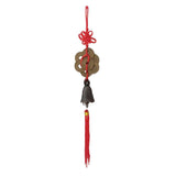 Divya Mantra Car Decoration Rear View Mirror Hanging Accessories Feng Shui Lucky Bell with Wealth Charm 7 Chinese Coins Wealth Ornament; Good Luck, Vastu, Money; Home, Office Decor Gift Items/Products - Divya Mantra