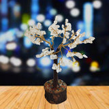 Divya Mantra Feng Shui Natural Pure Crystal Chakra Healing Gem Stone Bonsai Fortune Vastu Plant Sculpture Tree; Good Luck, Wealth, Success & Prosperity; Home Office Table Decor Gift Item; 100 Beads - Divya Mantra