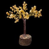 Divya Mantra Feng Shui Yellow Aventurine Chakra Healing Gem Stone Bonsai Fortune Vastu Plant Sculpture Tree; Good Luck, Wealth, Success & Prosperity; Home Office Table Decor Gift Item; 100 Crystals - Divya Mantra