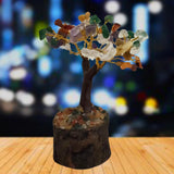 Divya Mantra Feng Shui Natural Mixed Seven Chakra Healing Gem Stone Bonsai Fortune Vastu Plant Sculpture Tree; Good Luck, Wealth, Success & Prosperity; Home Office Table Decor Gift Item; 50 Crystals - Divya Mantra