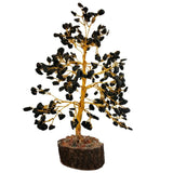 Divya Mantra Feng Shui Natural Black Agate Chakra Healing Gem Stone Bonsai Fortune Vastu Plant Sculpture Tree; Good Luck, Wealth, Success & Prosperity; Home Office Table Decor Gift Item; 300 Crystals - Divya Mantra