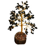 Divya Mantra Feng Shui Natural Black Agate Chakra Healing Gem Stone Bonsai Fortune Vastu Plant Sculpture Tree; Good Luck, Wealth, Success & Prosperity; Home Office Table Decor Gift Item; 300 Crystals - Divya Mantra