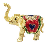 Divya Mantra Feng Shui Bejeweled Trunk Up Wish Fulfilling Elephant with Secret Magnetic Compartment Box Home Decor Gift Showpiece Item - Good Luck, Money, Wealth, Infant Luck, Career Growth-Multicolor - Divya Mantra
