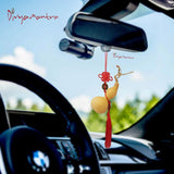 Divya Mantra Feng Shui Lucky Coins Wu Lou Gourd Talisman Gift Pendant Amulet for Car Rear View Mirror Decor Ornament Accessories/Good Luck Charm Protection Interior Wall Hanging Showpiece-Red, Brown - Divya Mantra