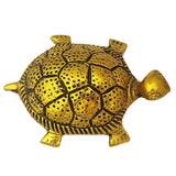 Divya Mantra Feng Shui Metal 4 Inch Tortoise / Turtle with Glass Water 5.5 Inch Diameter Plate; Vastu Living Positivity, Wealth, Money, Good Luck & Longevity; Home, Office Decor Gift Items / Products - Divya Mantra