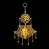 Divya Mantra Decorative Meenakari Om Ganesha Metallic Vastu Craft Decor Talisman Gift Ornament Accessories/Good Luck Charm Protection from Negativity Interior/Home/Office/Door/ Wall Hanging Showpiece - Divya Mantra