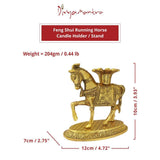 Divya Mantra Decorative Metallic Feng Shui Horse Candle Holder Stand Vastu Gift Item/Good Luck Charm for Money, Success, Wealth, Career Interior/Living Room / Home/Office/Table Decor Showpiece Product - Divya Mantra