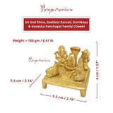 Divya Mantra Sri Hindu God Shiva, Goddess Parvati, Kartik and Ganesha Panchayat Family Parivar Chowki Idol Sculpture Statue Murti- Puja/Pooja Room, Meditation, Prayer, Office, Temple, Home Decor Item - Divya Mantra