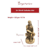 Divya Mantra Sri Shirdi Saibaba Sai Nath Guru Idol Sculpture Statue Murti - Puja/Pooja Room, Meditation, Prayer, Office, Temple, Home Decor Gift Collection Item/Product-Money, Good Luck, Prosperity - Divya Mantra