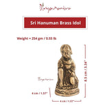 Divya Mantra Sri Hindu God Hanuman Idol Sculpture Statue Murti - Puja/ Pooja Room, Meditation, Prayer, Office, Business, Temple, Home Decor Gift Collection Item/Product-Money, Good Luck, Prosperity - Divya Mantra
