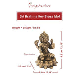 Divya Mantra Sri Hindu God Shree Bramha Idol Sculpture Statue Murti -Puja/Pooja Room, Meditation, Prayer, Office, Business, Temple, Home Decor Gift Collection Item/Product-Money, Good Luck, Prosperity - Divya Mantra