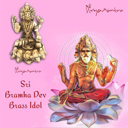 Divya Mantra Sri Hindu God Shree Bramha Idol Sculpture Statue Murti -Puja/Pooja Room, Meditation, Prayer, Office, Business, Temple, Home Decor Gift Collection Item/Product-Money, Good Luck, Prosperity - Divya Mantra