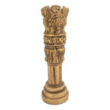 Divya Mantra Sri Ashoka Pillar 4 Lion Faces Brass Idol Sculpture Statue Showpiece Home Office Table Decor Gift Collection Item / Product - Divya Mantra