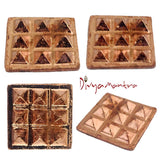 Divya Mantra 9 Wish Pyramids on Pure Copper Plate Yantra Wall/Door Sticker -Vastu Dosh Nivaran, Good Luck, Money, Vaastu Shastra Remedy for Protection from Negativity – Home, Office Decor Item/Product - Divya Mantra
