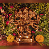 Divya Mantra Sri Hindu God Panchmukhi (Five Faced) Hanuman Idol Sculpture Statue Murti - Puja Room, Meditation, Prayer, Office, Business, Temple, Home Decor Lucky Gift Collection Item/Product - Yellow - Divya Mantra