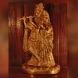 Divya Mantra Decorative Sri Hindu Goddess Radha And Lord Krishna Idol Sculpture Statue Murti-Puja, Meditation, Prayer, Office, Home Decor Gift Collection Item/Product-Money, Good Luck, Love - Yellow - Divya Mantra
