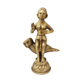 Divya Mantra Sri Hindu Goddess Laxmi Maa On Owl Idol Sculpture Statue Murti - Puja Room, Meditation, Prayer, Office, Temple, Home Decor Gift Collection Item/Product-Money, Good Luck, Prosperity-Yellow - Divya Mantra