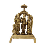 Divya Mantra Hindu God Ram with Laxman Hanuman & Goddess Sita Darbar Sculpture Statue Brass Murti Puja Room, Temple, Meditation, Office, Business, Home Decor Table Item/Product-Money, Good Luck-Yellow - Divya Mantra