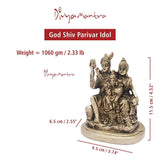 Divya Mantra Hindu God Shankar Bhagwan Parvati Devi and Ganesha Shiv Parivar Idol Sculpture Statue Murti-Puja Room, Meditation, Office, Home Decor Gift Collection Item/Product - Money,Good Luck-Yellow - Divya Mantra