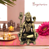 Divya Mantra Hindu Religious God Meditating Shiv Bhagwan With Yoga Mudra Idol Sculpture Statue Brass Murti Puja Room, Temple, Meditation, Concentration, Home Decor Item/Product-Money,Good Luck-Yellow - Divya Mantra