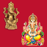 Divya Mantra Sri Hindu God Ganesha Ganpati Idol Sculpture Statue Murti - Puja Room, Meditation, Prayer, Office, Business, Home Decor Gift Collection Item/Product-Money, Good Luck, Prosperity - Yellow - Divya Mantra