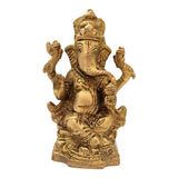 Divya Mantra Sri Hindu God Ganesha Ganpati Idol Sculpture Statue Murti - Puja Room, Meditation, Prayer, Office, Business, Home Decor Gift Collection Item/Product-Money, Good Luck, Prosperity - Yellow - Divya Mantra