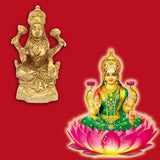 Divya Mantra Sri Hindu Goddess Mata Laxmi Maa Idol Sculpture Statue Murti - Puja Room, Meditation, Prayer, Office, Temple, Home Decor Gift Collection Item/Product-Money, Good Luck, Prosperity - Yellow - Divya Mantra