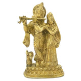 Divya Mantra Decorative Sri Hindu Goddess Radha And Lord Krishna Idol Sculpture Statue Murti-Puja, Meditation, Prayer, Office, Home Decor Gift Collection Item/Product-Money, Good Luck, Love - Yellow - Divya Mantra